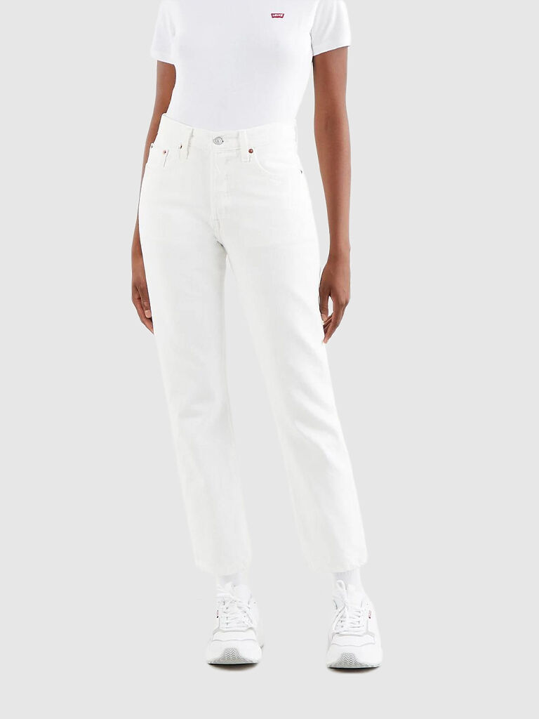 Levis Calça Mulher 501 Crop Come Levis Branco