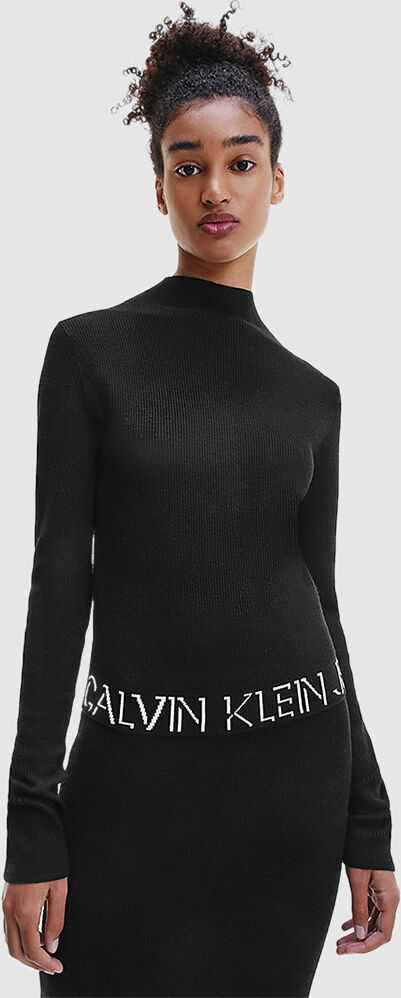 Calvin Klein Sweatshirt Mulher Logo Tape Calvin Klein Preto