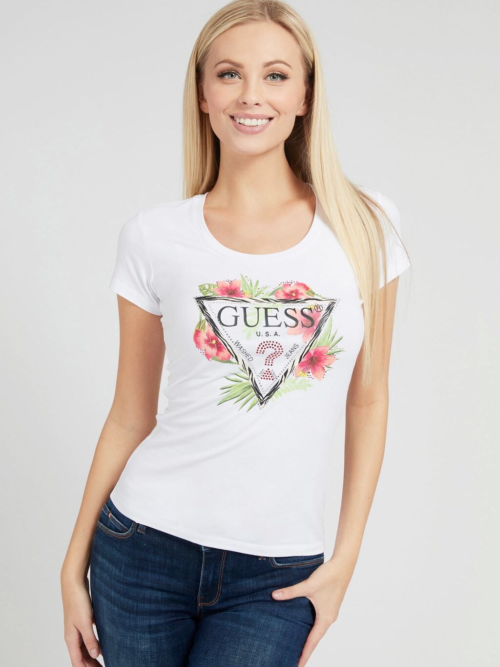 Guess T-Shirt Mulher Rebecca Guess Branco