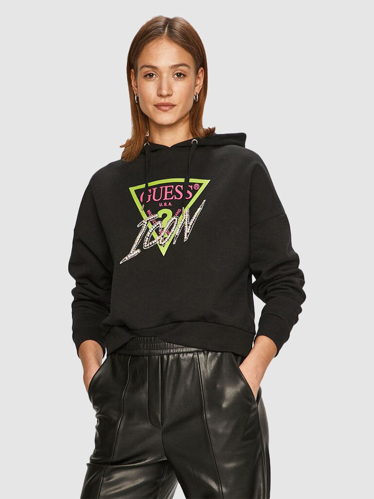 Guess Sweatshirt Mulher Icon Guess Preto