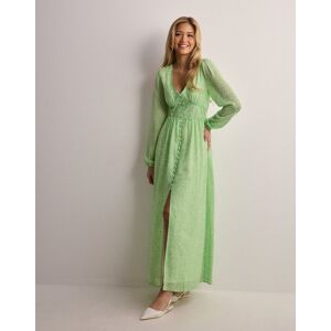 Only - Långärmade klänningar - Summer Green Tanya Flower - Onlamanda L/S Long Dress Cs Ptm - Klänningar - Long dresses X-Small Summer Green Tanya Flower female