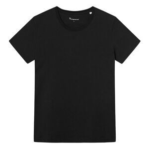 Knowledge Cotton Basic T-shirt Dam, S, Black Jet