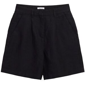 Knowledge Cotton Posey Wide High-Rise Linen Shorts Dam, S, Black Jet