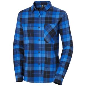 Helly Hansen Lokka Organic Flannel Shirt Dam, L, NAVY BOX STRIPED PLAID