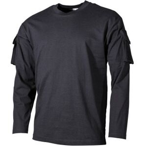 Max Fuchs MFH US Tactical Shirt Långärmad (Färg: Svart, Storlek: 2XL)