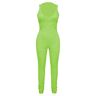 TOPKEAL Ärmlös, sexig jumpsuit för kvinnor med djup V-ringning och smal, ihålig midja, halloweenkostym, sexig (grön, L)