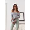 FASARDI Short Gray Blouse With Exposed Shoulders Šedá M