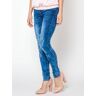 Trang Jeans Jeans Decorated With Draping At The Knees Navy Blue Xs