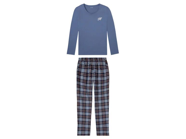 ESMARA® Dámske pyžamo s potlačou (XS (32/34), károvaná/modrá )