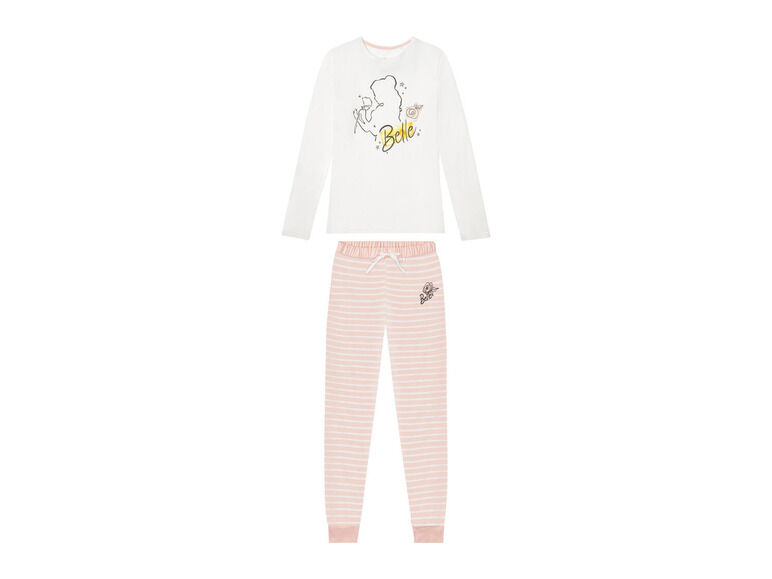 DUMM Dámske bavlnené pyžamo (XS (32/34), biela/ružová)