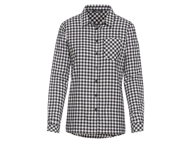 ESMARA® Dámska flanelová košeľa (36, čierna/biela)