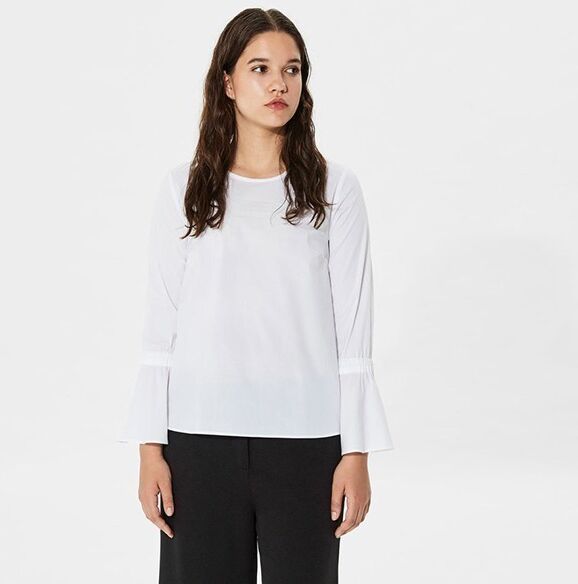 SELECTED FEMME Biely top s volánmi na rukávoch Feminine – L