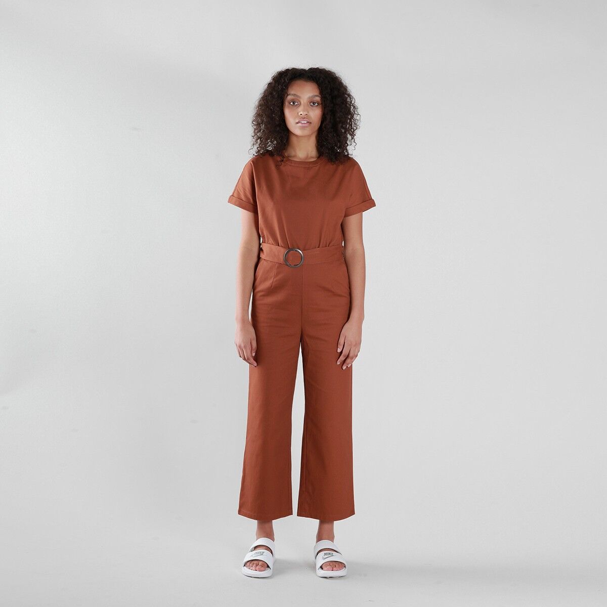 NATIVE YOUTH Hnedý overal – Maria Jumpsuit – L