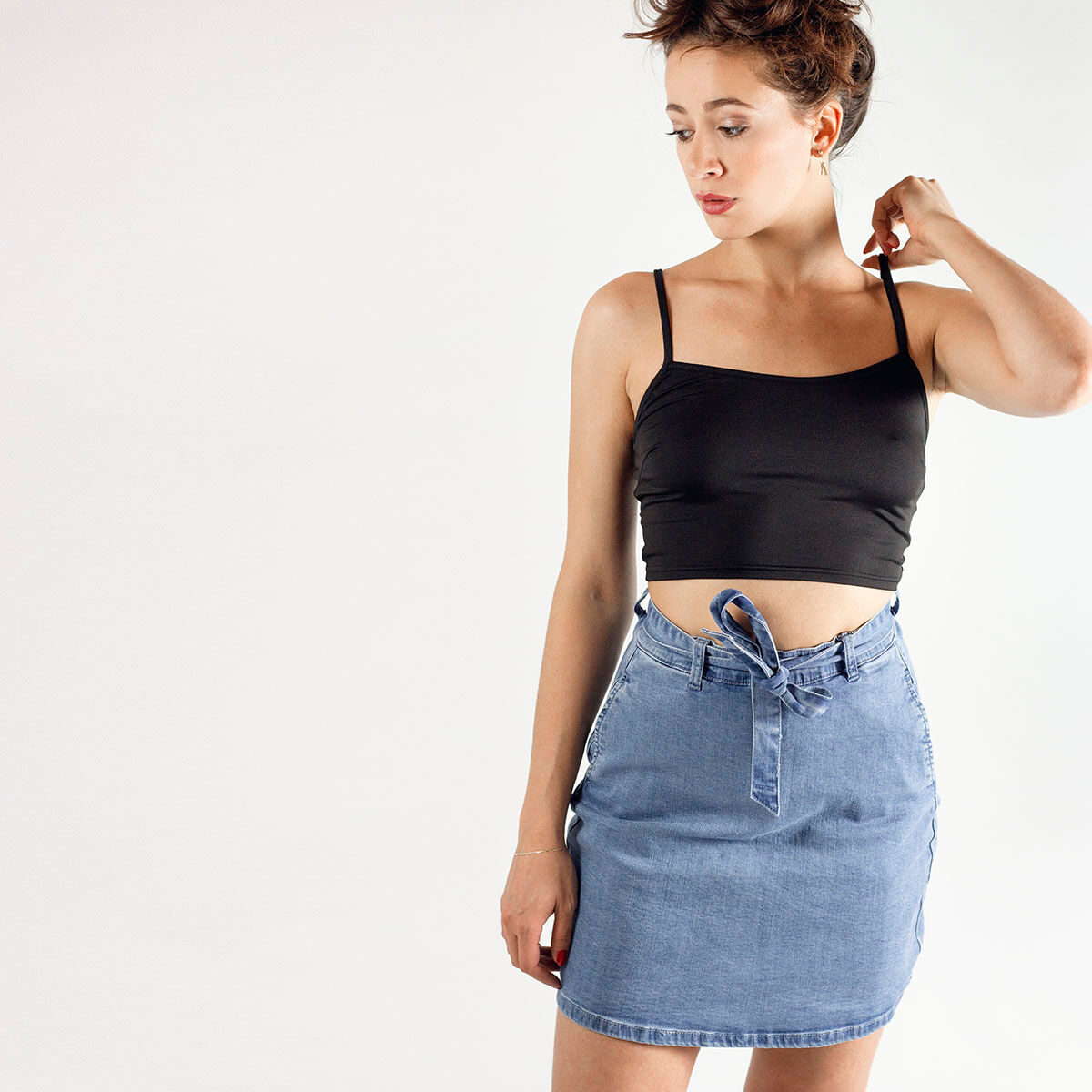 PIECES Džínsová minisukňa Ketty HW Skirt – M