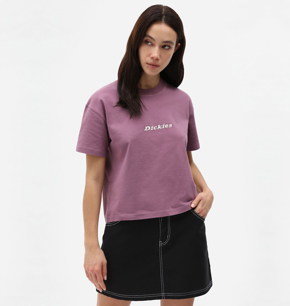 DICKIES Fialové tričko Loretto Tee – XS