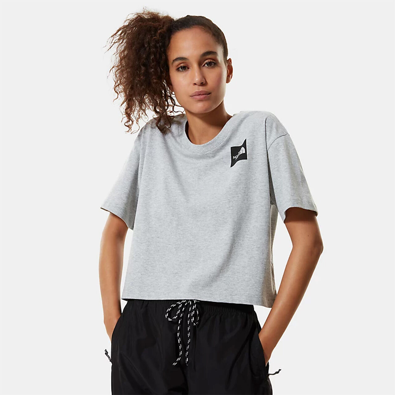 THE NORTH FACE Šedé crop třičko Fine Tee – S