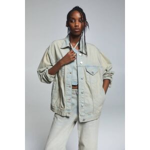 Pull&Bear Oversize Washed-Effect Denim Jacket (Size: M) Sand female