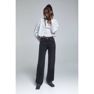 Pull&Bear Mid-Rise Straight-Leg Jeans (Size: 8) Black female