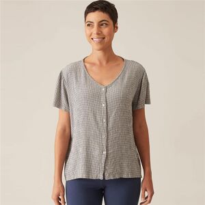 Cut.Loose Blouse Short Sleeve Check In Grey