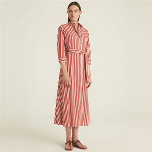 Rosso35 Shirt Dress Stripe Midi In Orange