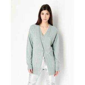 Armani Exchange Womens Magnesium Logo Cardigan - Female - Blue