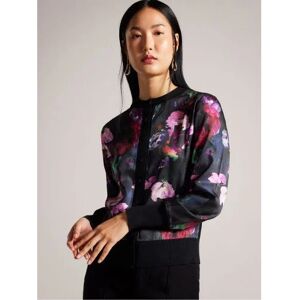 Ted Baker Womens Black Printed Woven Front Cardigan - Female - Black