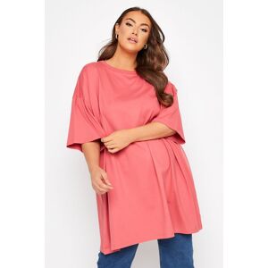 Yours Curve Rose Pink Oversized Tunic Tshirt, Women's Curve & Plus Size, Yours Pink 26-28 Female