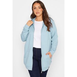 Yours Curve Light Blue Zip Through Hoodie, Women's Curve & Plus Size, Yours Blue 26-28 Female