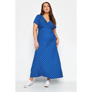 Yours Curve Blue Striped Wrap Maxi Dress, Women's Curve & Plus Size, Yours Blue 20 Female