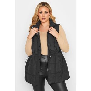 Yours Curve Black Quilted Lightweight Gilet, Women's Curve & Plus Size, Yours Black 34-36 Female