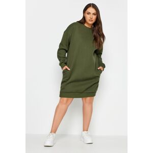 Yours Curve Khaki Green Sweatshirt Dress, Women's Curve & Plus Size, Yours Green 30-32 Female