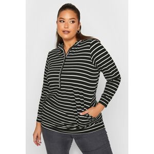 Yours Curve Black Stripe Hoodie, Women's Curve & Plus Size, Yours Black 26-28 Female