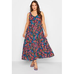 Yours London Curve Blue Floral Pleated Maxi Dress, Women's Curve & Plus Size, Yours London Blue 16 Female