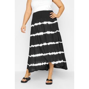 Yours Curve Black Tie Dye Maxi Tulip Stretch Skirt, Women's Curve & Plus Size, Yours Black 26-28 Female