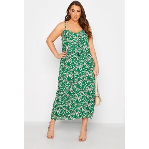 Yours London Curve Green Floral Print Ruffle Maxi Dress, Women's Curve & Plus Size, Yours London Green 20 Female