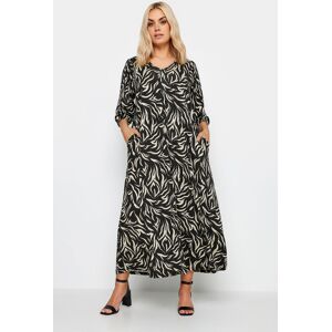 Yours Curve Black Zebra Print Maxi Dress, Women's Curve & Plus Size, Yours Black 16 Female