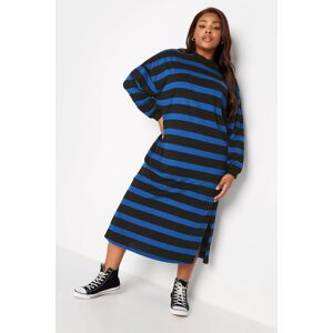 Yours Curve Blue Stripe Oversized Tshirt Dress, Women's Curve & Plus Size, Yours Blue 20 Female