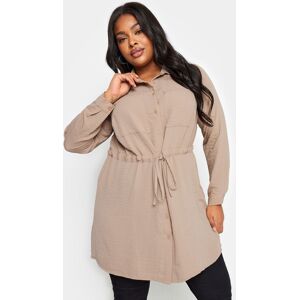 Yours Curve Beige Brown Utility Tunic Shirt, Women's Curve & Plus Size, Yours Brown 18 Female