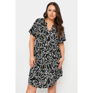 Yours Curve Black Abstract Print Tunic Dress, Women's Curve & Plus Size, Yours Black 38-40 Female