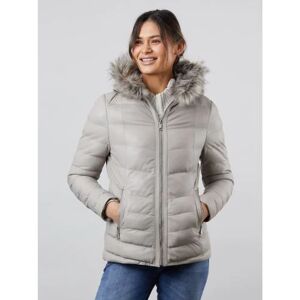 Lakeland Leather Pica Hooded Padded Leather Coat in Grey - Grey