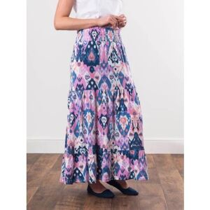 Lakeland Leather Iona Ikat Print Maxi Skirt in Pink - Pink