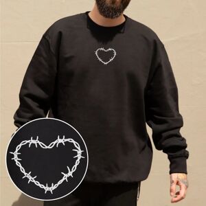Broken Society Barbed Wire Heart Embroidered Sweatshirt (Unisex)