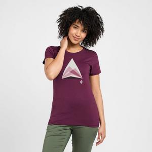 Black Diamond Women's Mountain Transparency Short Sleeve Tee, Purple  - Purple - Size: Large
