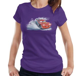 (S, Purple) Disney Christmas Cars Lightning Mcqueen Snowy Skid Women's T-Shirt