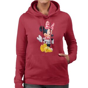 (M, Cherry Red) Disney Christmas Minnie Mouse Showing Off Her Shoes Women's Hood