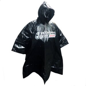 Petronas Adult Rain Poncho Black Festival Waterproof Raincoat Mac & Hood