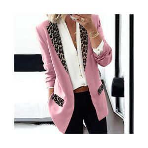 Morydal (Pink, M) Women's Blazer Leopard Jacket Casual Long Sleeve  Coat Office OL Outwe