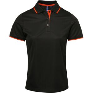 Premier by Dead Sea Premier (2XL, Black/Orange) Premier Womens/Ladies Contrast Coolchecker Polo Shirt