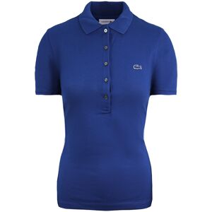 (12) Lacoste Slim Fit Short Sleeve Womens Blue Polo Shirt PF7845 CC3 (UK )