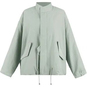 Cubic Loose-fitting Drawstring Short Jacket Green M female